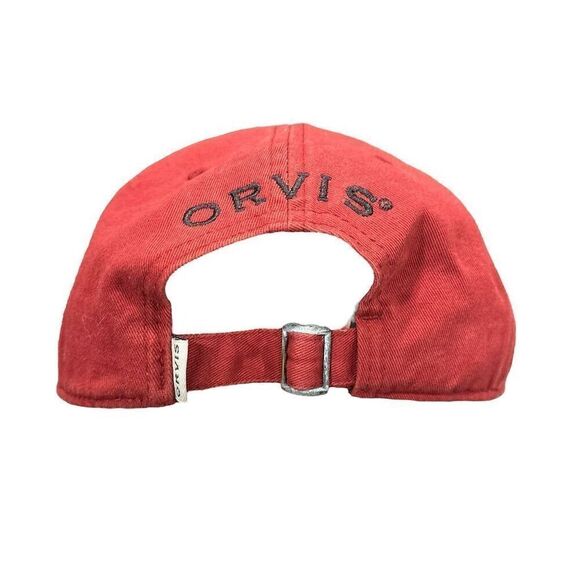 Orvis Unisex Red Twill Ball Cap with Embroidered Labrador Dog Design - Picture 2 of 6